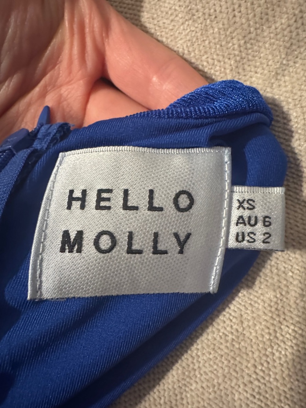 Hello Molly “Jessie” Blue Long Sleeve Plunge V Neck Sexy Asymmetrical Mini Dress - Picture 4 of 6